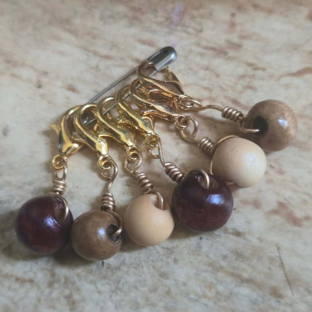 Wooden Bead Stitch Marker